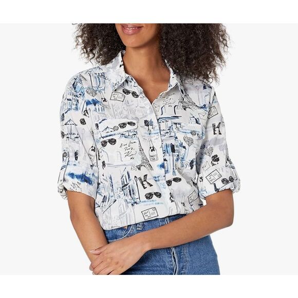 Karl Lagerfeld Paris size M “From Paris with Love” button up. - Picture 1 of 10